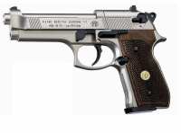 Beretta M92 FS vernickelt mit Holzgriffschalen CO2 Pistole
