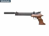 Diana Bandit Pressluft Pistole PCP 4,5 mm (.177) Diabolo schwarz mit Buchenholzgriff