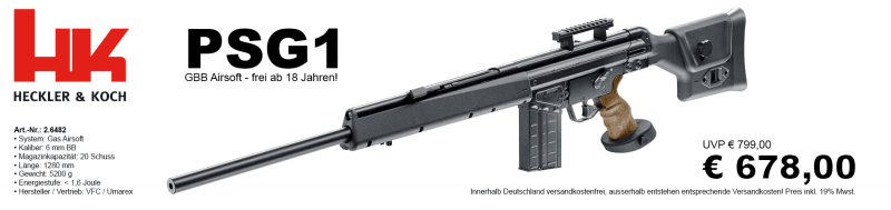 Heckler & Koch PSG1 GBB Airsoft Gewehr ab € 678,00!